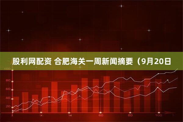 股利网配资 合肥海关一周新闻摘要（9月20日
